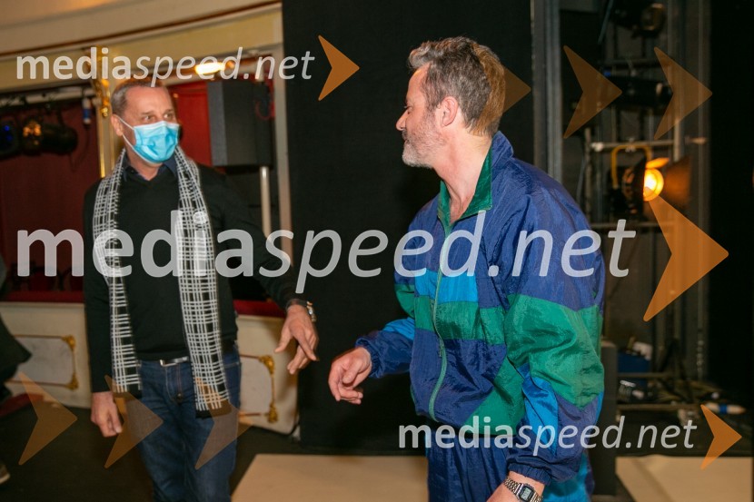  Danilo Rošker, direktor SNG Maribor;  Vojko Belšak, igralecSkupaj sami, premiera drame SNG Maribor