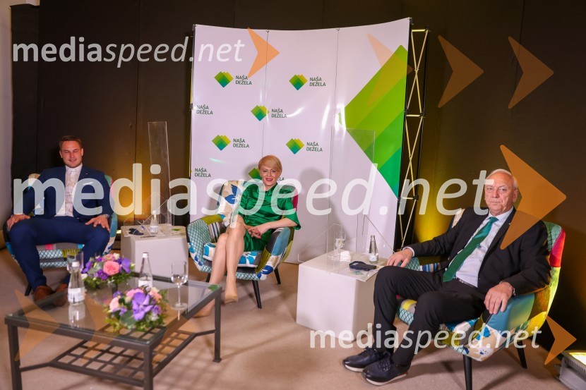  Blaž Jan, stranka Naša dežela; dr. Aleksandra Pivec, stranka Naša dežela, predsednica;  Janez Ujčič, stranka Naša deželaNaša dežela, ustanovitvena seja stranke Aleksandre Pivec