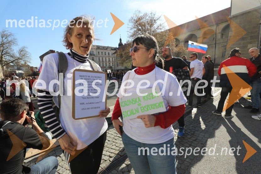 Protest proti ukrepom za preprečevanje COVID 19