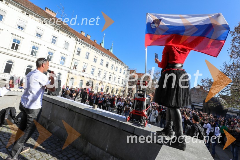 Protest proti ukrepom za preprečevanje COVID 19
