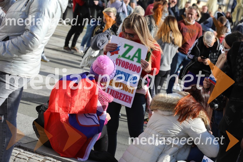 Protest proti ukrepom za preprečevanje COVID 19