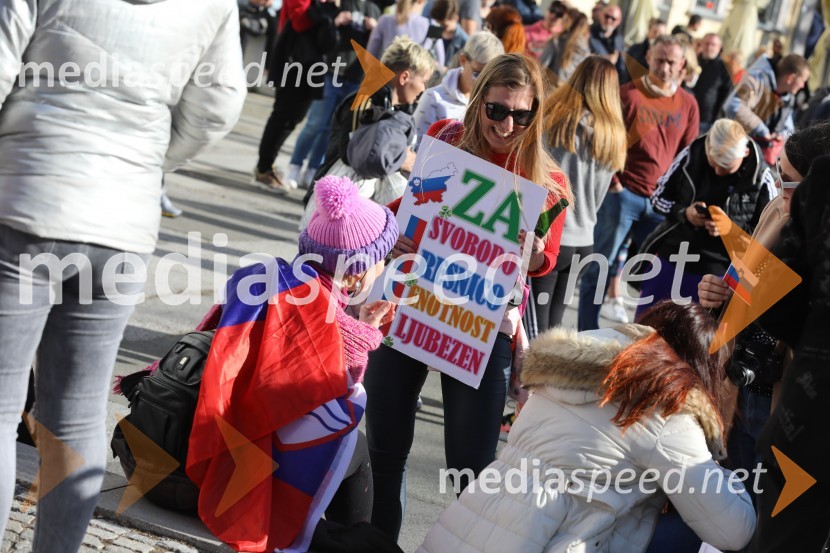 Protest proti ukrepom za preprečevanje COVID 19