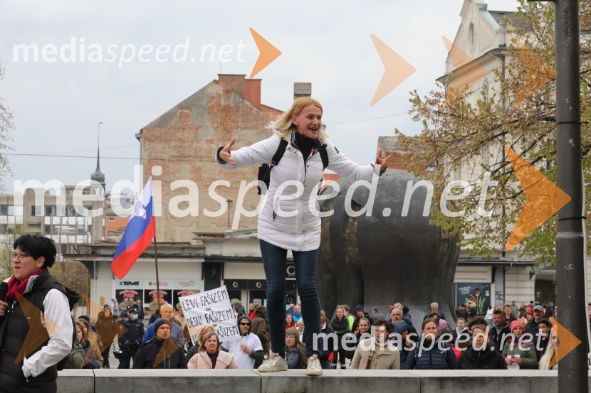 Protesti proti ukrepom za preprečitev Covid19 v Mariboru