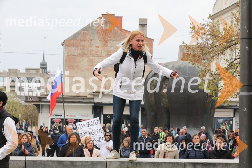 Protesti proti ukrepom za preprečitev Covid19 v Mariboru