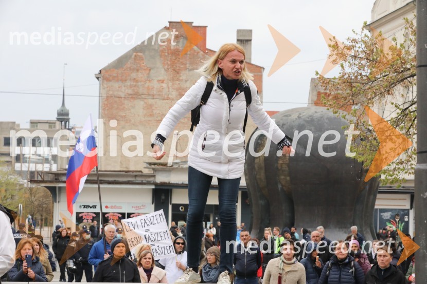 Protesti proti ukrepom za preprečitev Covid19 v Mariboru