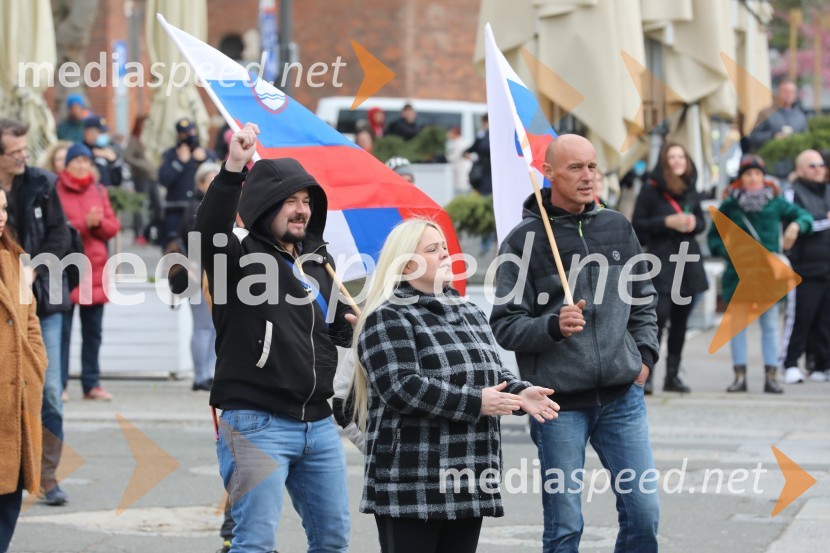 Protesti proti ukrepom za preprečitev Covid19 v Mariboru