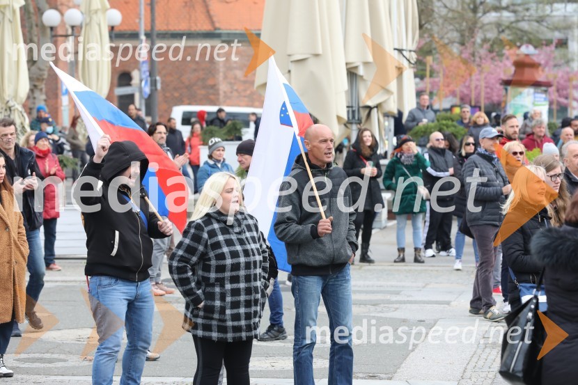 Protesti proti ukrepom za preprečitev Covid19 v Mariboru