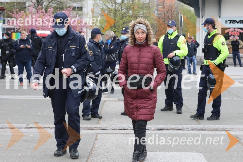 Protesti proti ukrepom za preprečitev Covid19 v Mariboru