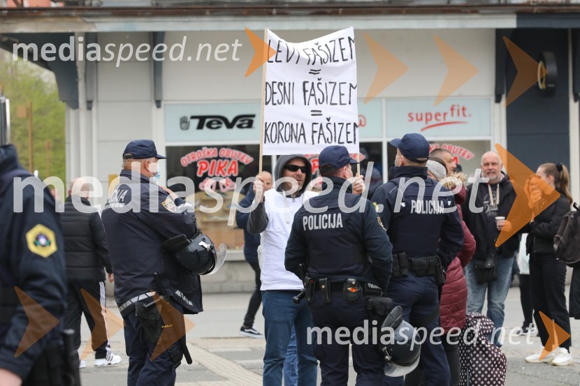 Protesti proti ukrepom za preprečitev Covid19 v Mariboru