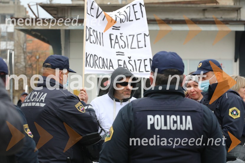 Protesti proti ukrepom za preprečitev Covid19 v Mariboru