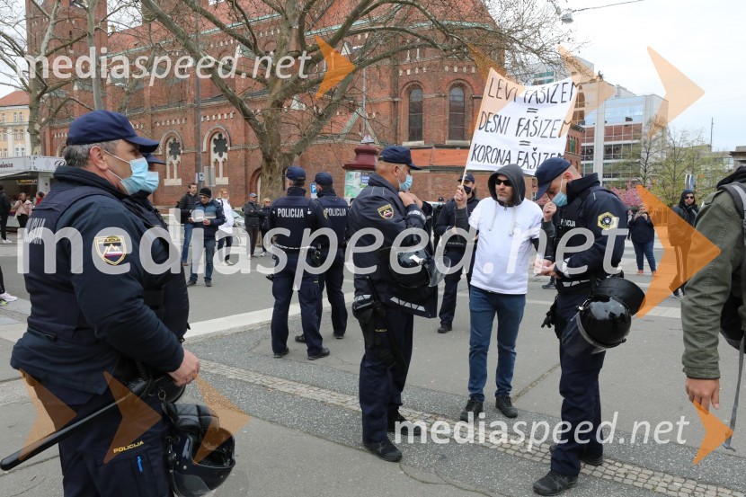 Protesti proti ukrepom za preprečitev Covid19 v Mariboru