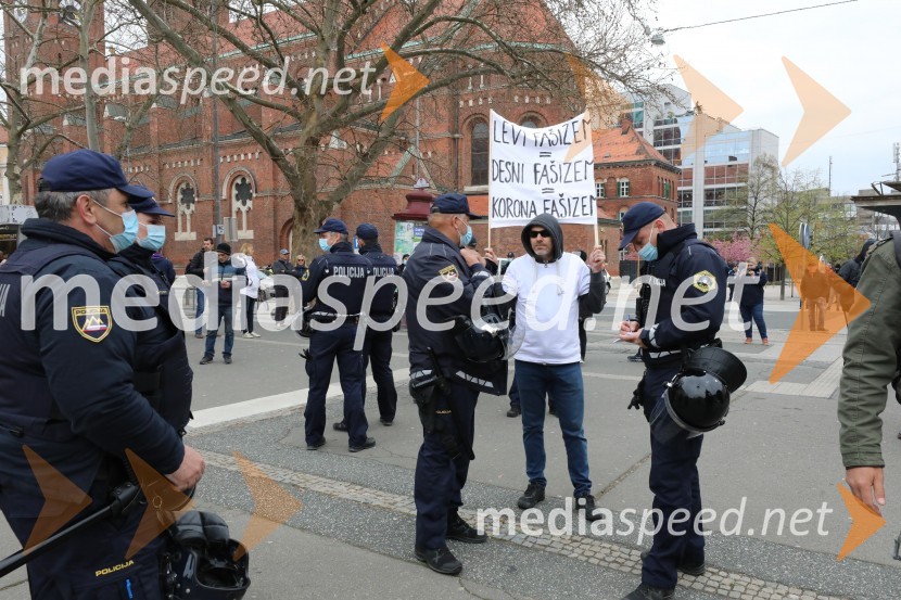 Protesti proti ukrepom za preprečitev Covid19 v Mariboru
