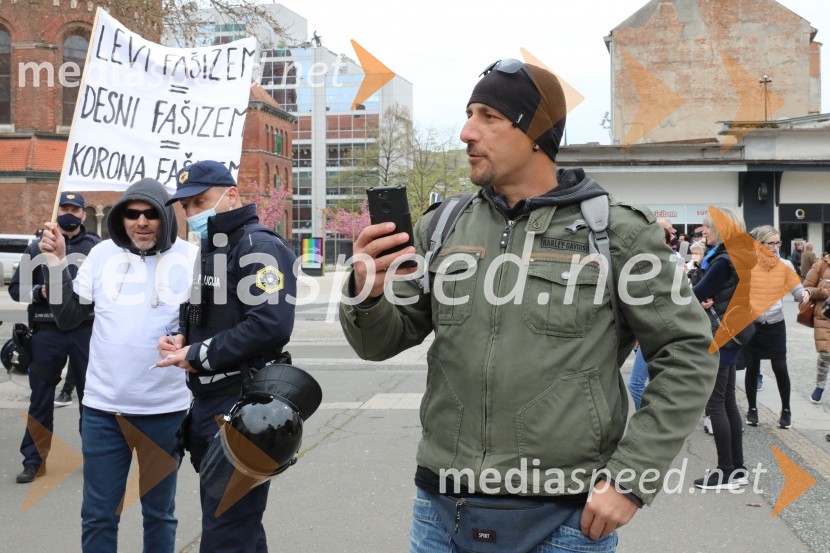 Protesti proti ukrepom za preprečitev Covid19 v Mariboru