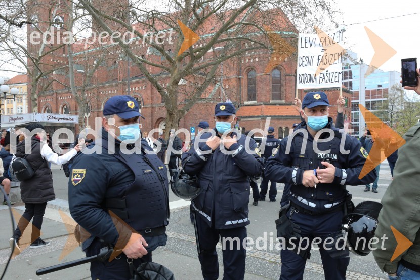 Protesti proti ukrepom za preprečitev Covid19 v Mariboru