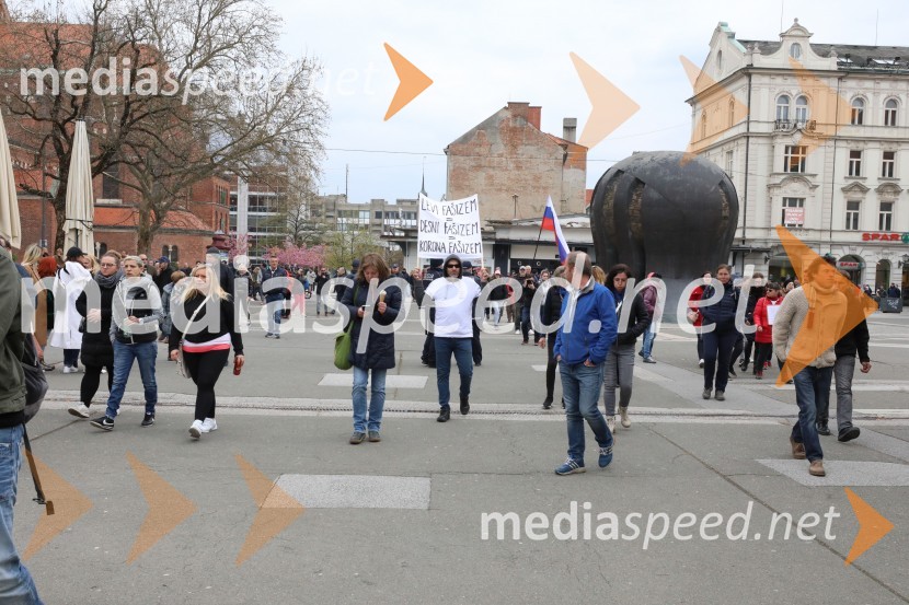 Protesti proti ukrepom za preprečitev Covid19 v Mariboru