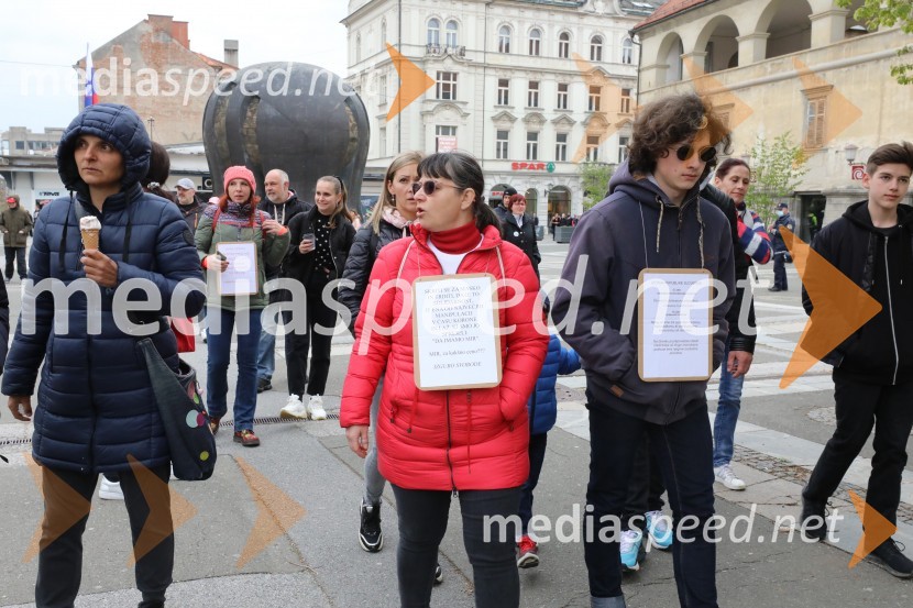 Protesti proti ukrepom za preprečitev Covid19 v Mariboru