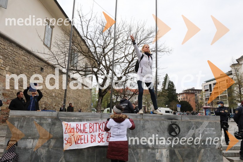 Protesti proti ukrepom za preprečitev Covid19 v Mariboru
