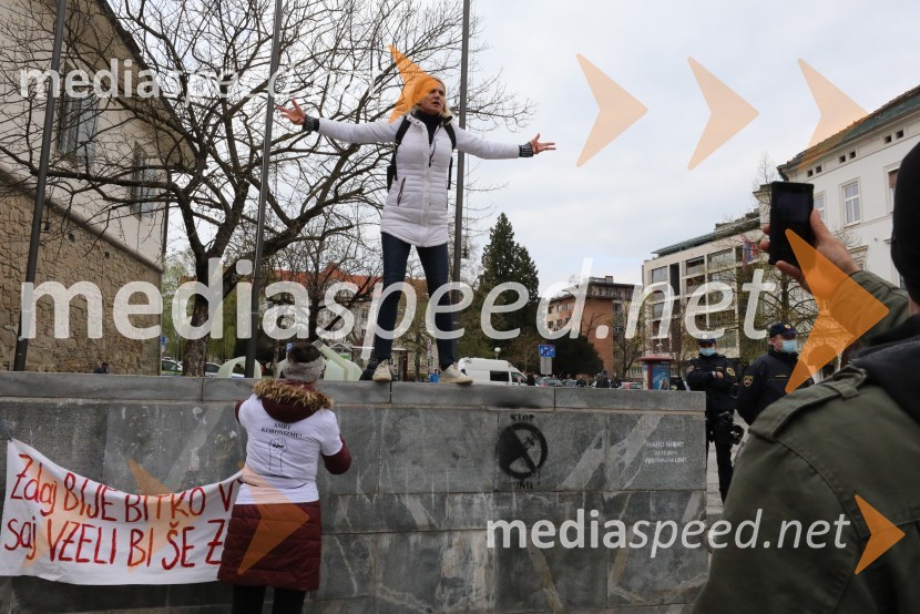 Protesti proti ukrepom za preprečitev Covid19 v Mariboru