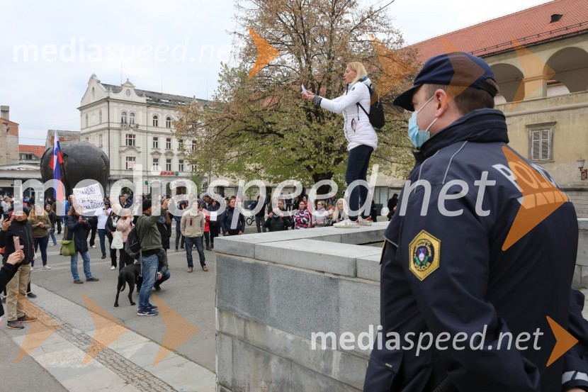 Protesti proti ukrepom za preprečitev Covid19 v Mariboru