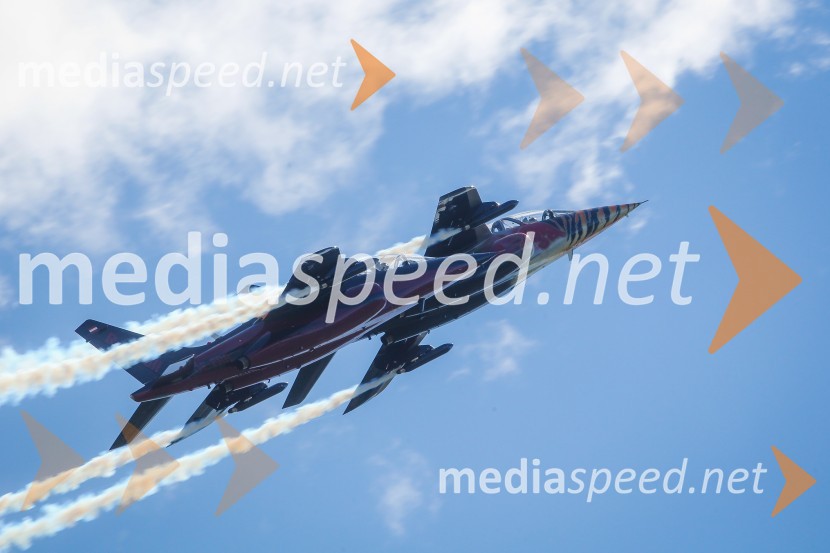 Letali Alpha-Jet 1 / OE-FAS in Alpha-Jet 2 / OE-FRBThe Flying Bulls, trening pilotov in letal Red Bull v Mariboru