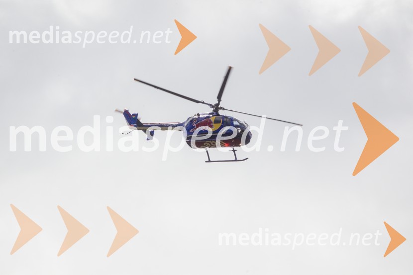 BO-105C / D-HTDM, Messerschmitt-Bölkow-Blohm GmbH (Airbus Helicopters)The Flying Bulls, trening pilotov in letal Red Bull v Mariboru
