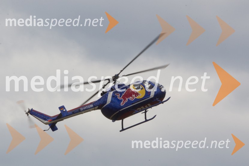 BO-105C / D-HTDM, Messerschmitt-Bölkow-Blohm GmbH (Airbus Helicopters)The Flying Bulls, trening pilotov in letal Red Bull v Mariboru