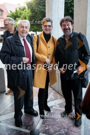 dr. Milivoj Veličković;  Mirjam Drnovšček, direktorica Prešernovega gledališča Kranj;  Damijan  Perne, mestni svetnik MO Kranj, VZKKONS: Novi dobi, premiera, Prešernovo gledališče Kranj