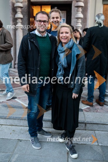  Rok Andres, dramaturg;  Milan Golob, vodja marketinga in odnosov z javnostmi PGK;  Tatjana Doma, dramaturginja SLG CeljeKONS: Novi dobi, premiera, Prešernovo gledališče Kranj