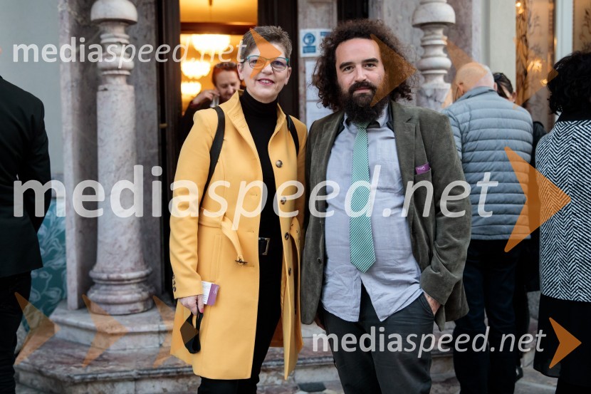  Mirjam Drnovšček, direktorica Prešernovega gledališča Kranj;  Jure Novak, režiserKONS: Novi dobi, premiera, Prešernovo gledališče Kranj
