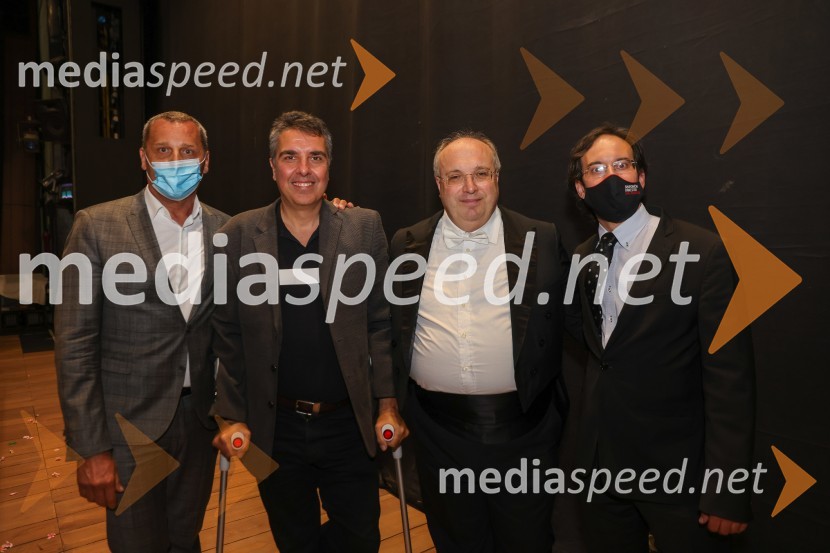  Danilo Rošker, direktor SNG Maribor;  Pier Francesco  Maestrini, režiser;  Stefano Romani, dirigent;  Simon Krečič, umetniški direktor Opere SNG MariborMadama Butterfly, premiera opere, Slovensko Narodno Gledališče Maribor