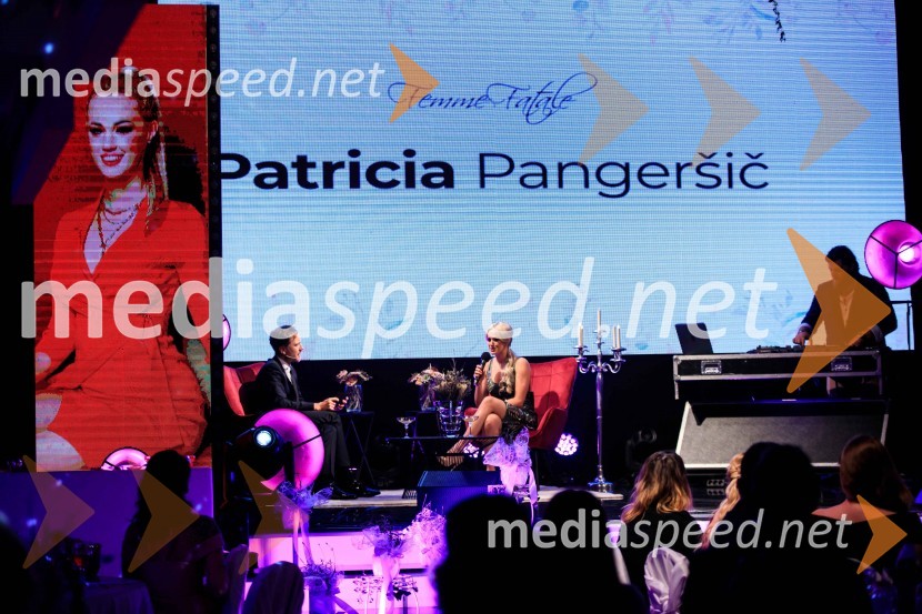  Klemen Slakonja, igralec, komik in TV voditelj;  Patricia PangeršičPatricia Pangeršič je Femme fatal 2021