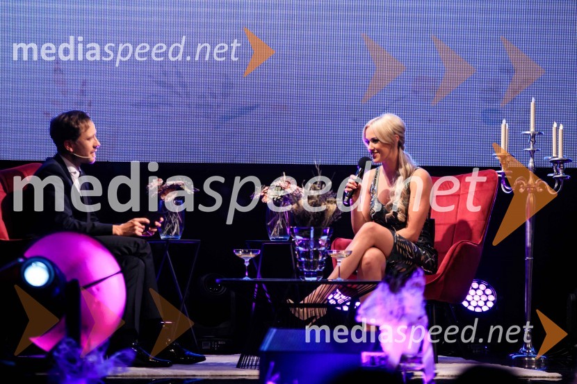  Klemen Slakonja, igralec, komik in TV voditelj;  Patricia PangeršičPatricia Pangeršič je Femme fatal 2021