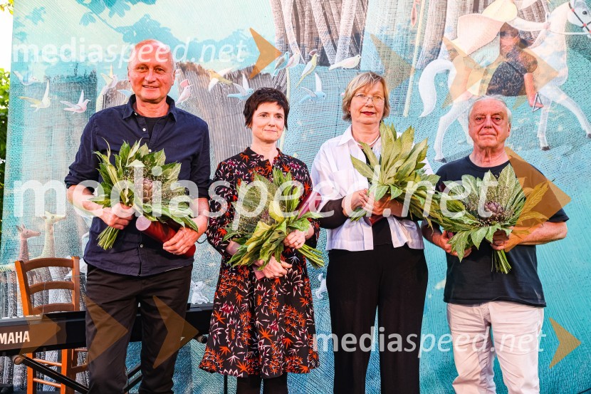 Andrej Rozman Roza in Alenka Sottler prejemnika Levstikove nagrade 2021, podelitev