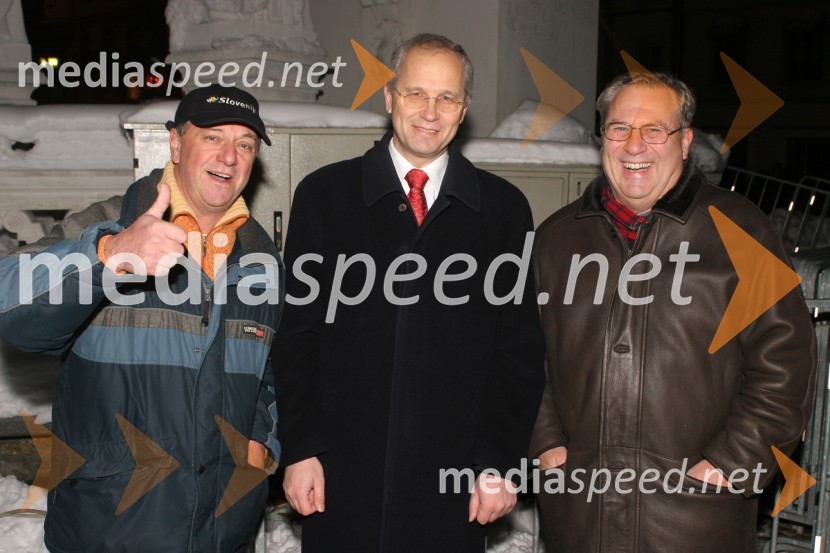 Vasja Samec, Zavod za turizem Maribor, nekdanji mariborski župan Boris Sovič in Milan Razdevšek, direktor Zavoda za turizem MariborSilvestrovanje, Glavni trg Maribor