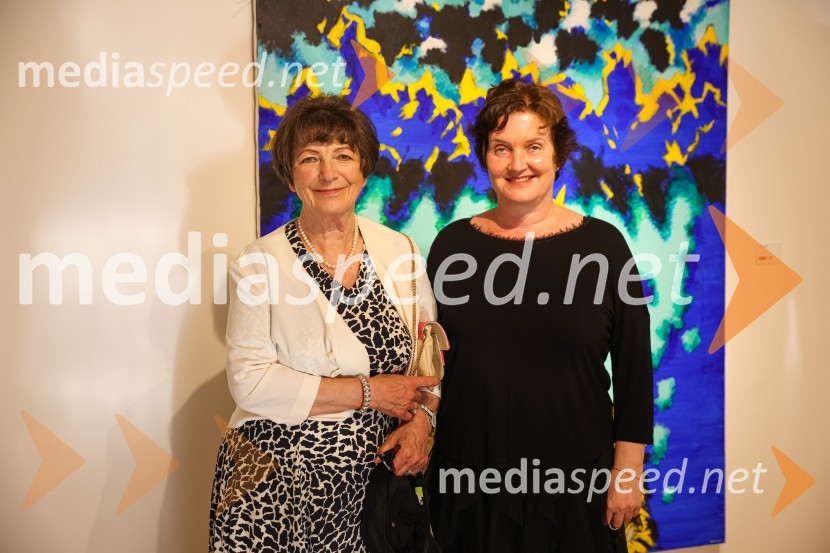  Gabrijela Demšar;  Petra  Bizilj Silva, kustosinja Generali galerijeFranc Novinc, razstava Harmonija barvne uglašenosti, Generali galerija