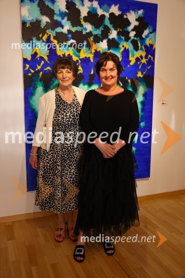  Gabrijela Demšar;  Petra  Bizilj Silva, kustosinja Generali galerijeFranc Novinc, razstava Harmonija barvne uglašenosti, Generali galerija