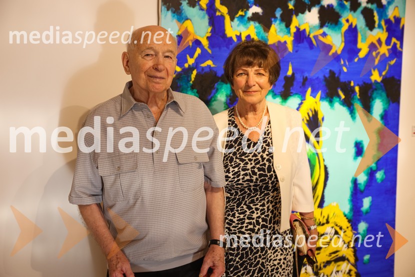  Franc Novinc, umetnik;  Gabrijela DemšarFranc Novinc, razstava Harmonija barvne uglašenosti, Generali galerija