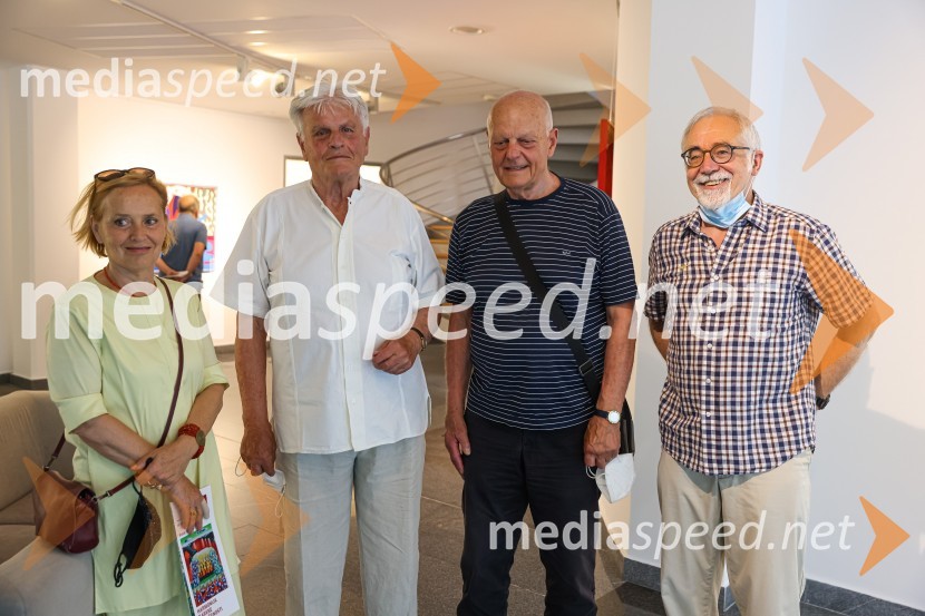  Mojca Smerdu, kiparka;  Aleksander  Bassin, muzejski svetnik;  ... ; profesor Damir CibicFranc Novinc, razstava Harmonija barvne uglašenosti, Generali galerija