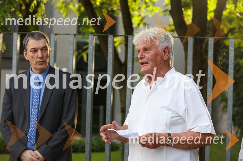  Matija Šenk, član uprave, Generali;  Aleksander  Bassin, muzejski svetnikFranc Novinc, razstava Harmonija barvne uglašenosti, Generali galerija