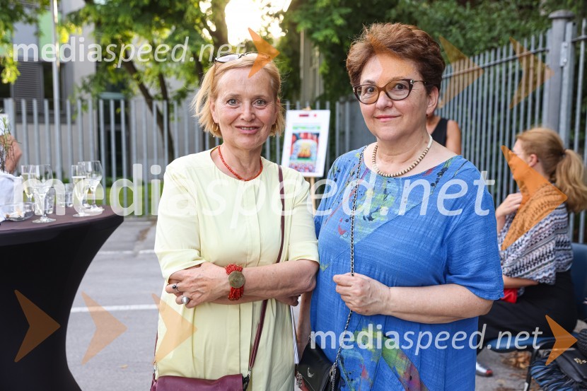  Mojca Smerdu, kiparka;  Dragica CibicFranc Novinc, razstava Harmonija barvne uglašenosti, Generali galerija