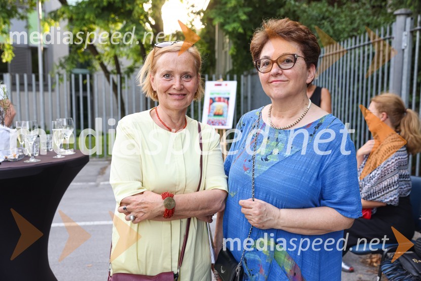  Mojca Smerdu, kiparka;  Dragica CibicFranc Novinc, razstava Harmonija barvne uglašenosti, Generali galerija