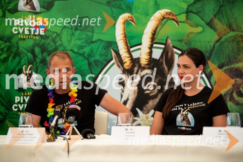  Urban Kramberger, manager blagovne skupine, Pivovarna Laško Union;  Tina Belej, STIK Laško, direktoricaPivo in cvetje 2021, novinarska konferenca pred festivalom