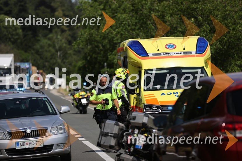 Prometna nesreča madžarskega motorista v Selnici ob Dravi