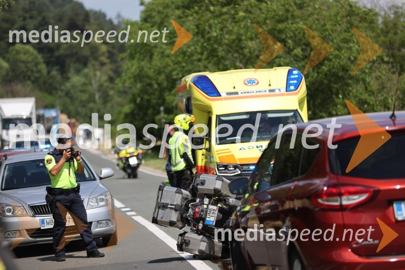 Prometna nesreča madžarskega motorista v Selnici ob Dravi