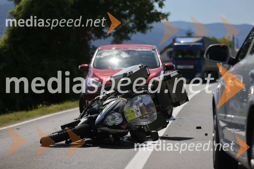 Prometna nesreča madžarskega motorista v Selnici ob Dravi