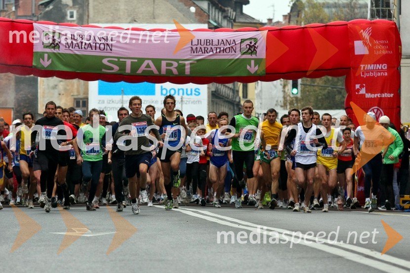Start rekreativnega teka na 10,5 kmLjubljanski maraton
