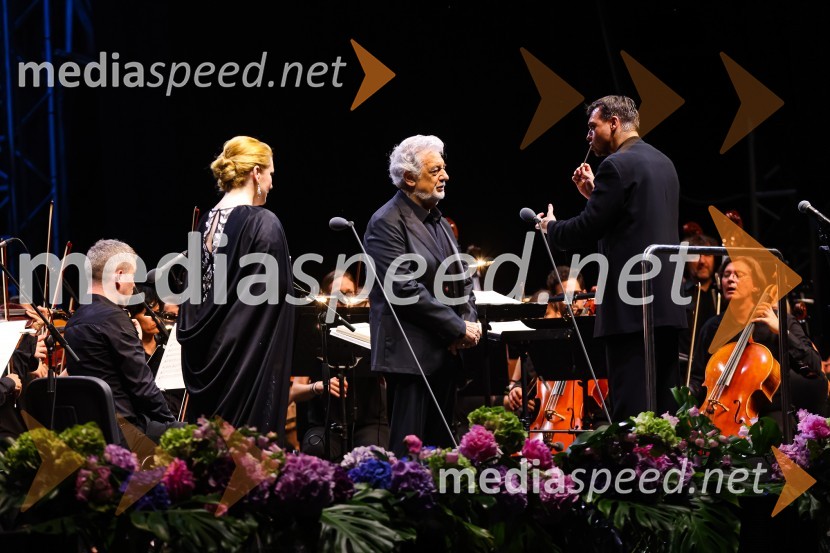  Saioa Hernandez, operna pevka;  Plácido Domingo, tenorist;  Jordi Bernácer, dirigentPlácido Domingo, Festival Ljubjana