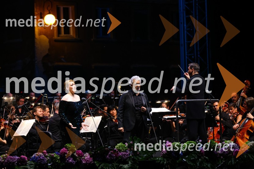  Saioa Hernandez, operna pevka;  Plácido Domingo, tenorist;  Jordi Bernácer, dirigentPlácido Domingo, Festival Ljubjana