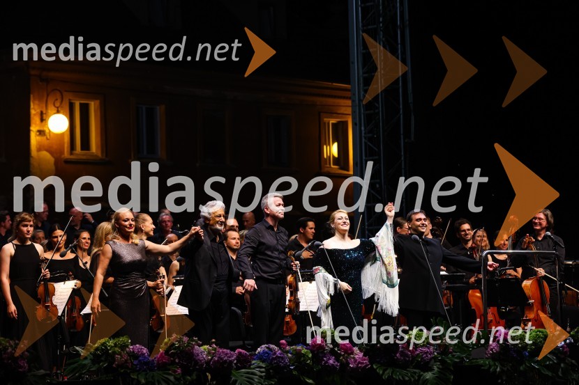  Sabina  Cvilak, operna pevka;  Plácido Domingo, tenorist;  ... ;  Saioa Hernandez, operna pevka;  Jordi Bernácer, dirigentPlácido Domingo, Festival Ljubjana