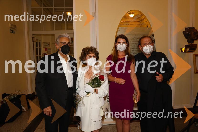  Plácido Domingo, tenorist;  Marta Ornelas;  Janja Lamberger;  Darko  Brlek, direktor in umetniški vodja, Festival LjubljanaPlácido Domingo, Festival Ljubjana